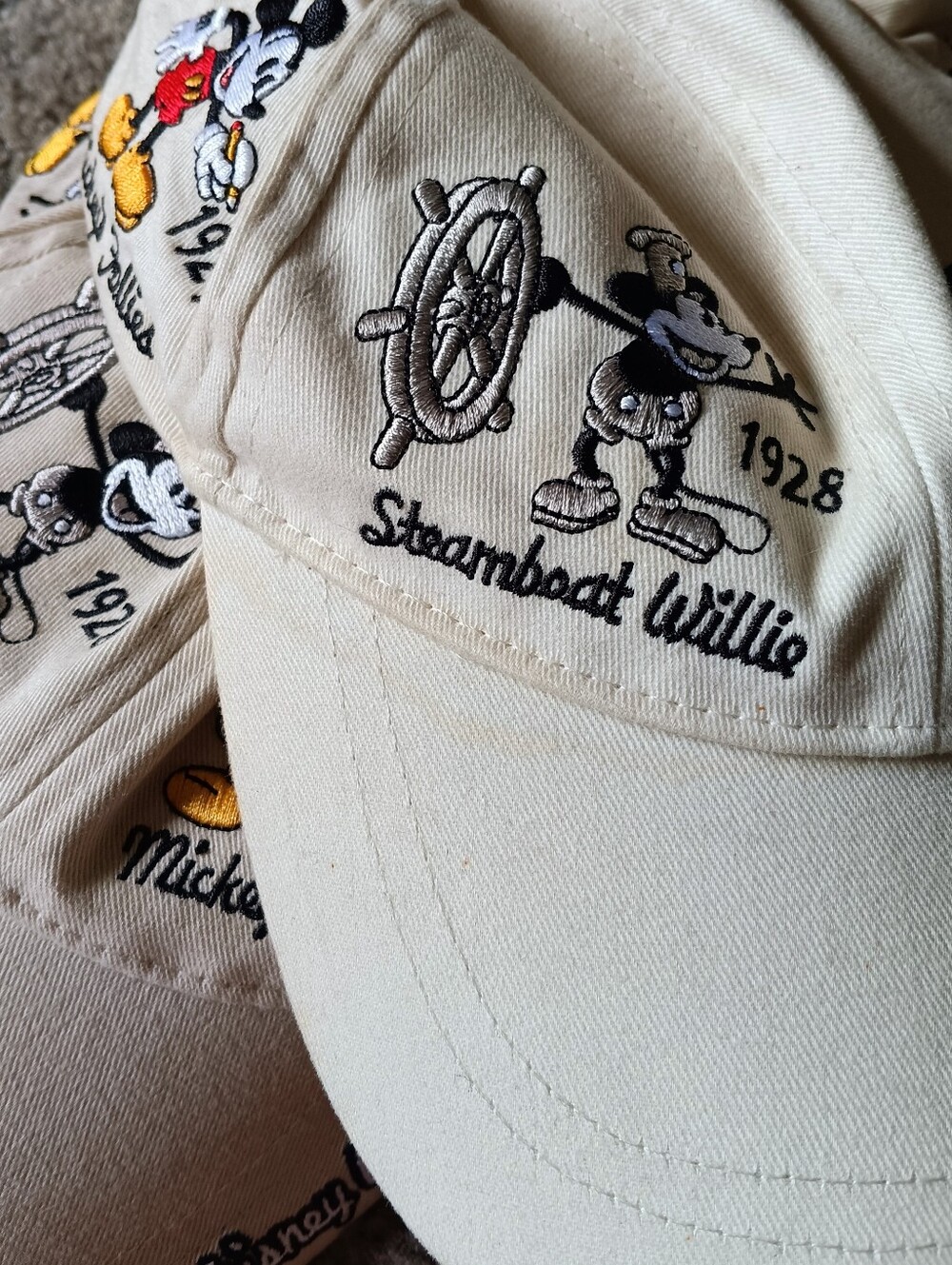 š¤ LOT 2 Disney Parks Mickey Through The Years Embroidered Baseball Cap Hat - Picture 3 of 16